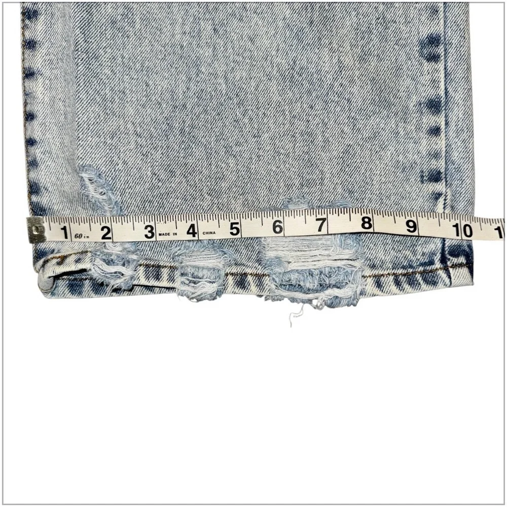 RSQ Women’s Distressed Wide Leg Jeans Light Wash Denim Size 32x31 Y2K Baggy - Picture 6 of 6
